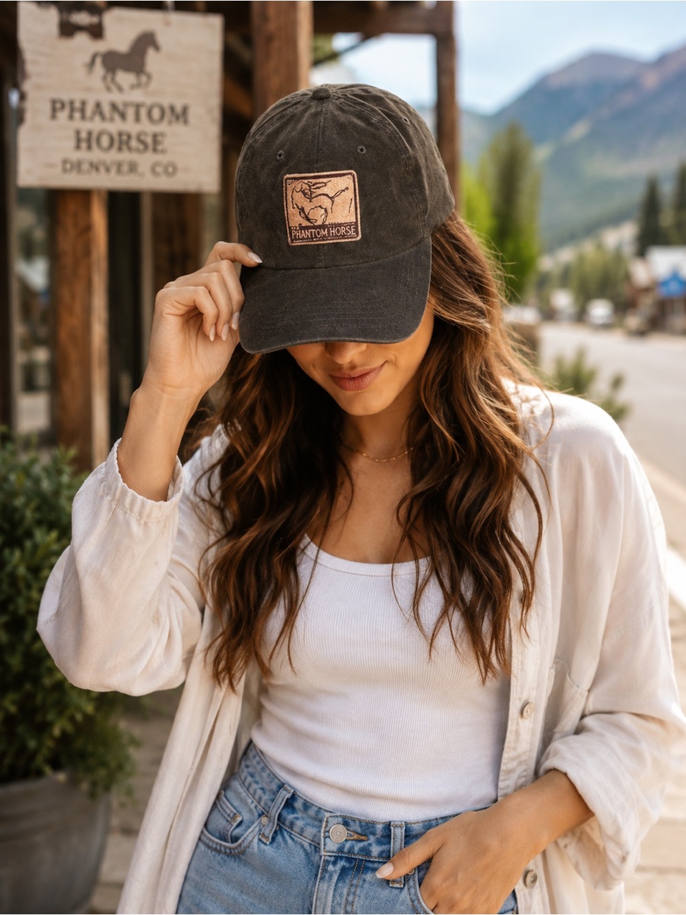 Imperial Phantom Horse Waxed Canvas Strapback Hat Brown Olive Unisex